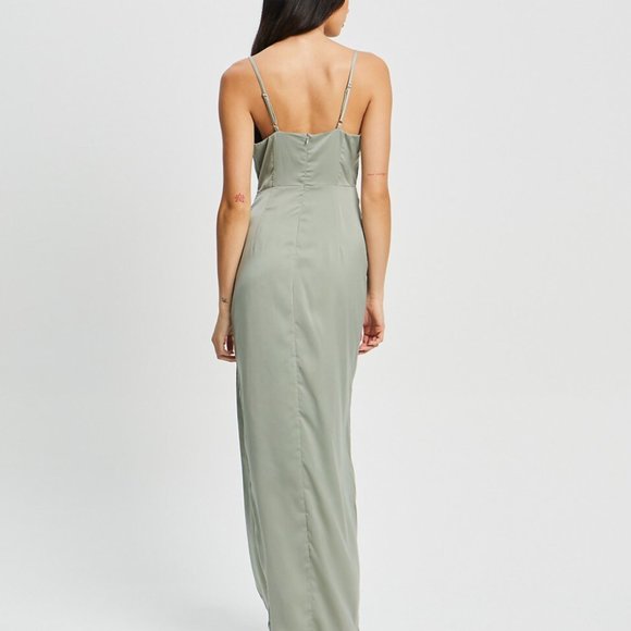 CHANCERY Illusion Midi Sage Green Dress - Picture 4 of 6